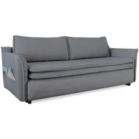 MIUFORM Schlafsofa matratze | Charming Charlie Sofa mit Schlaffunktion | Schlafsofa mit Bettkasten und Armlehnen | Sofa Bett |Wohnzimmer Schlafzimmer Gästebett (Grau)