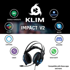 Klim Impact V2, Kabelgebunden, Gaming, 370 g, Kopfhörer, Schwarz - Schwarz