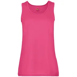 Fruit of the Loom Performance Vest Lady-Fit Damen Tank Top Sport Shirt Fitness NEU, fuchsia, L