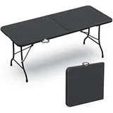 VOUNOT Campingtisch Klapptisch 180x75 cm Weiß