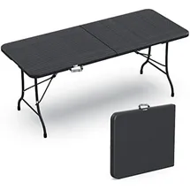VOUNOT Campingtisch Klapptisch 180x75 cm Weiß