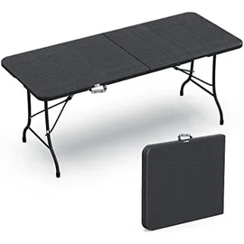 VOUNOT Campingtisch Klapptisch 180x75 cm Weiß