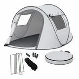 Relaxdays Pop Up Zelt 2–3 Personen Tunnel Grau