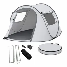 Relaxdays Pop Up Zelt 2–3 Personen Tunnel Grau