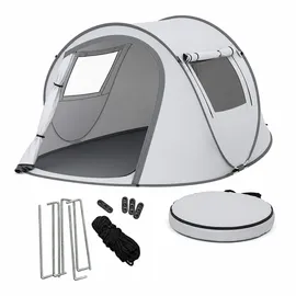 Relaxdays Pop Up Zelt 2–3 Personen Tunnel Grau
