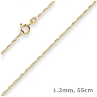 Schmuck Krone Goldkette 1,2mm Panzerkette aus 585 Gelbgold 55cm, Gold 585 goldfarben