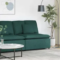 VidaXL Modulares Sofa Mittelmodul mit Kissen Dunkelgrün 100 cm