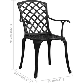 vidaXL Bistro-Set 3-tlg. schwarz 315592