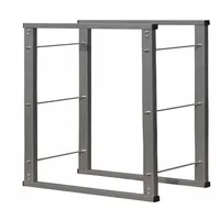 V2Aox Kaminholzständer Metall 100 x 100 cm Schwarz