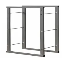 V2Aox Kaminholzständer Metall 100 x 100 cm Schwarz