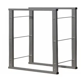 V2Aox Kaminholzständer Metall 100 x 100 cm Schwarz