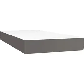 vidaXL Taschenfederkernmatratze Grau 100x200x20 cm Kunstleder