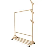 holz4homeâ® holz4home® Garderobenständer aus Kiefernholz mit Kleiderstange
