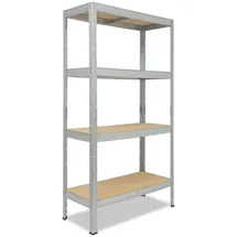 shelfplaza PRO 155x40x45 cm Schwerlastregal in verzinkt mit 4 Böden und 200 kg Traglast pro Boden