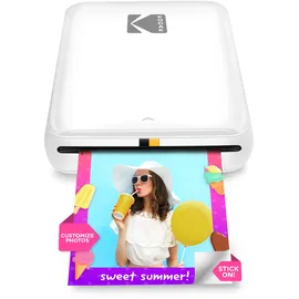 Kodak Step Sofort-Smartphone-Fotodrucker - Tragbarer Mini-Farb-Mobilfotodrucker - Zink 2x3” Klebefotos - Bluetooth-kompatibel mit iOS- & Android-Geräten - Spaßige Bearbeitungs-App - Weiß