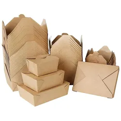 DeinPack Take Away Box I Bio Speisebox mit Faltdeckel 750 ml I Pappschachtel rechteckig 450 Stück