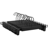 Famanu Hosenbügel mit Clips, Set von 12, stabiler Kunststoff und 360° drehbarer Haken