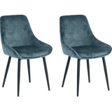 SIT Möbel SIT Polsterstuhl, (Set), 2 St., Samt, glamouröser Bezug in Samtoptik, blau