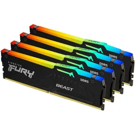 Kingston FURY Beast DDR5 5600MT/s RGB 128GB Modul (4x32GB) CL40 Schwarz KF556C40BBAK-128