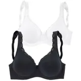 PETITE FLEUR T-Shirt-BH Damen schwarz+weiß Gr.105B