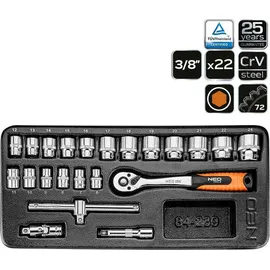 Neo Tools Werkstattwagen Stahl 6 Schubladen Schwarz/Orange bestückt