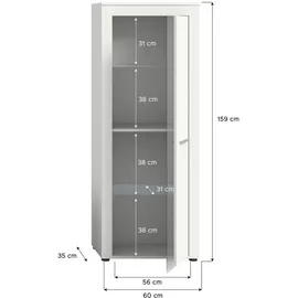 Möbel Boss Vitrine Jam 60 x 159 x 35 cm Weiß