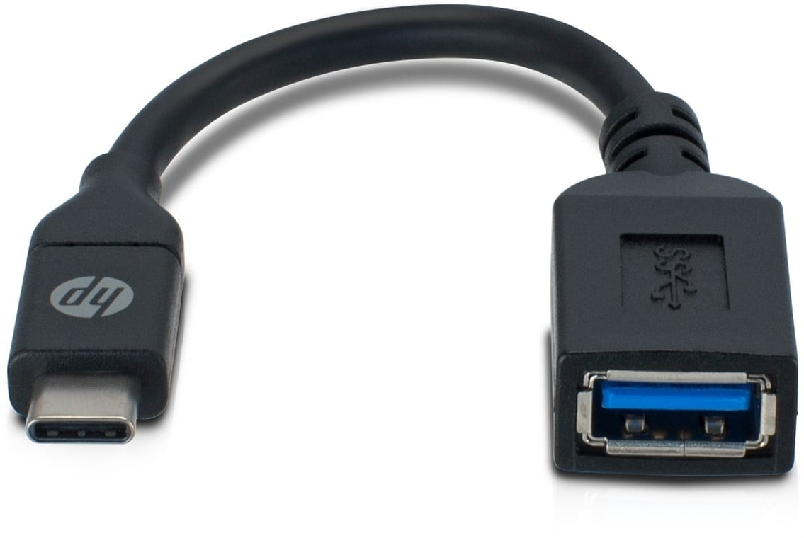 HP USB-CTM auf USB A Kabel, schwarz - Ideal zum Anschließen an Mäuse, Tastaturen und USB-Flash-Speicher