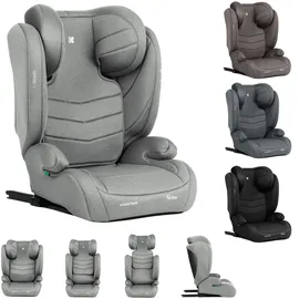 KIKKABOO Kindersitz i-Stand i-Size (100 - 150 cm) Gruppe 2/3 verstellbar Isofix hellgrau
