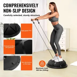 Vevor Halb-Gymnastikball-Trainer Schwarz/58 cm