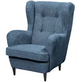 Sconto Ohrensessel Oskar Webstoff 78 x 102 x 98 cm Grau