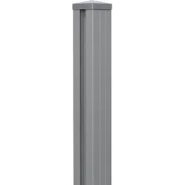 GROJA Zaunpfosten 7 x 7 x 190 cm Silbergrau/Aluminium