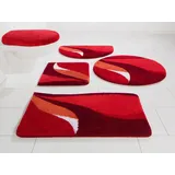 my home Badematte Magnus, Badvorleger, Badezimmer Teppich, Höhe 20 mm, rutschhemmend beschichtet, schnell trocknend, strapazierfähig, Polyacryl, rund, mehrfarbig, Badteppich, Badematten auch als 2 teiliges Set & rund rot rund | Ø 80 cm x 20 mm
