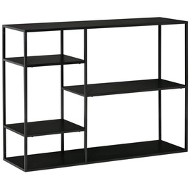 Homcom Standregal Bücherregal Lagerregal Aktenregal mit 5 offenen Fächern, Küchenregal Metall, Schwarz, 120x35x87,5 cm - Wohnzimmer Aosom.de