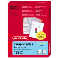 Herlitz Prospekthülle A4 Genarbt, dokumentenecht, 100 Stück