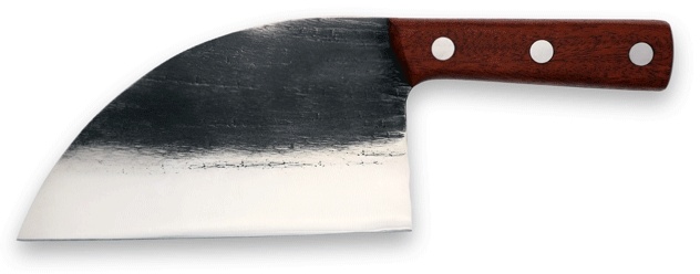 Erste Schmiede Handgeschmiedetes Kochmesser Ergonomic, Scharfes Profimesser, Rosewood Griff, Outdoor & Indoor Messer