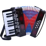 LIEKE Akkordeon 17 Tasten 8 Bass Kinder Knopfakkordeon Spielzeug Pianoakkordeons Ziehharmonika Musikinstrument Mini Akkordeon Geschenk