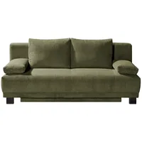Sofa.de Schlafsofa aus Cord Luna , grün , Maße (cm): B: 200 H: 89 T: 96
