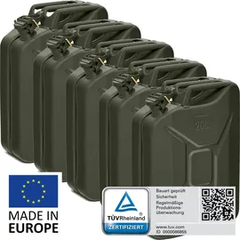Bw Benzinkanister Metall 5x 20 Liter Bronzegrün