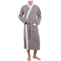 Carl Ross Unisex-Bademantel Unisex Frottee Bademantel, Baumwolle, Kimono-Kragen, Gürtel, Baumwolle beige|braun L