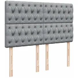 vidaXL Boxspringbett mit Matratze Hellgrau 140x200 cm Stoff