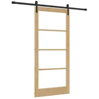 vidaXL Haustür Schiebetür ORKDAL Natürlich und Schwarz 93 x 202 cm (1-St) schwarz