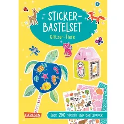 CARLSEN Sticker-Bastelset: Glitzer-Tiere