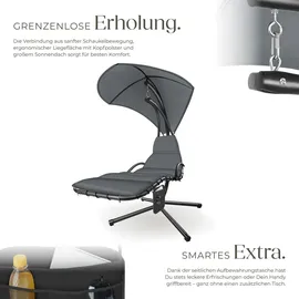 Tectake Elaria Hängeliege 195 x 132 x 197 cm Grau