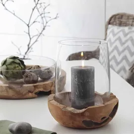 LEONARDO Windlicht Terra Glas Braun