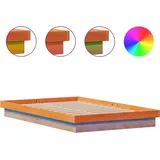 vidaXL Massivholzbett mit LED-Beleuchtung Wachsbraun 120x200 cm Kiefer