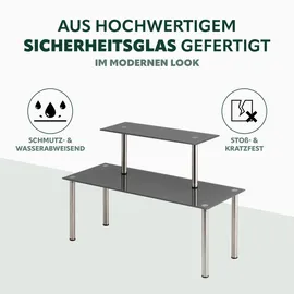 bremermann Glas-Regal Küchenregal 52 x 35 x 19 cm Grau
