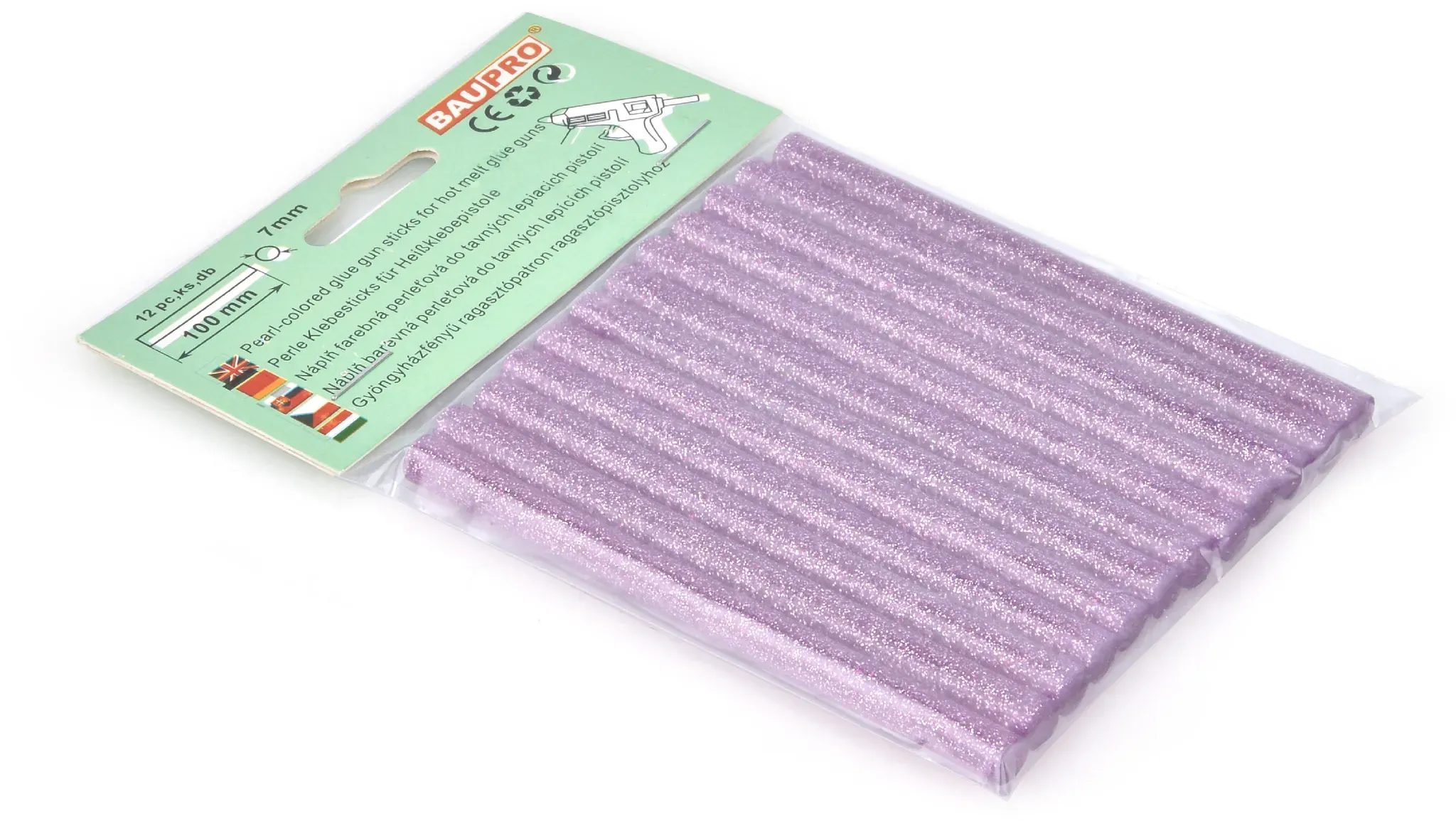 7mm Violett Perlmutt | 12er Pack | Klebesticks Baupro