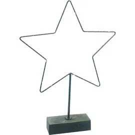 expo-bˆrse LED Metallstern auf Betonsockel 40 cm 15 LEDs batteriebetrieben Timer