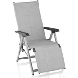 KETTLER BasicPlus Padded Relaxsessel, silber / hellgrau, Alu / Textilene
