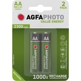 AgfaPhoto NiMh Mignon, AA, HR06, 1.2V/2300mAh Value Energy, Retail Blister (2-Pack)